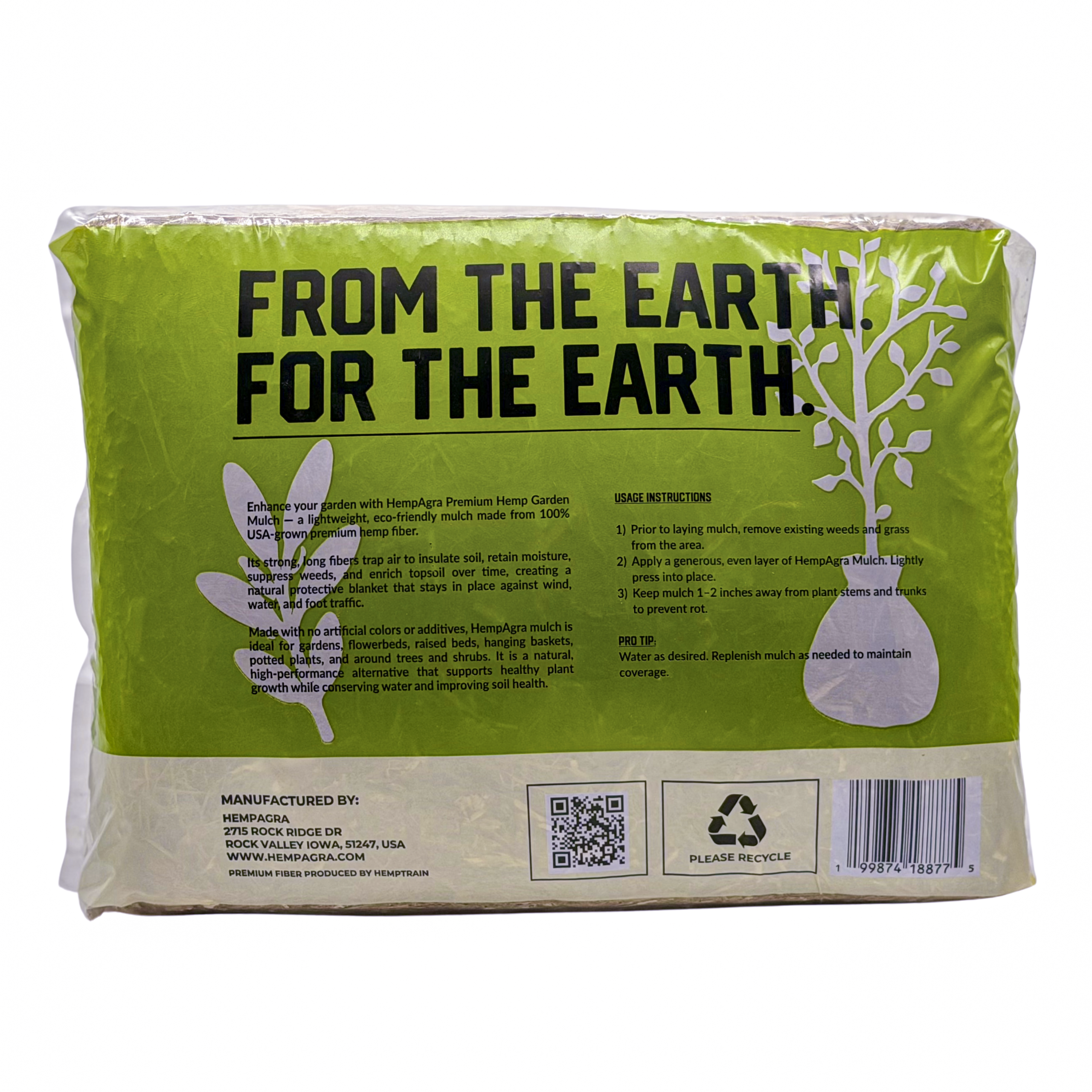 HempAgra Premium Hemp Garden Mulch bag, back