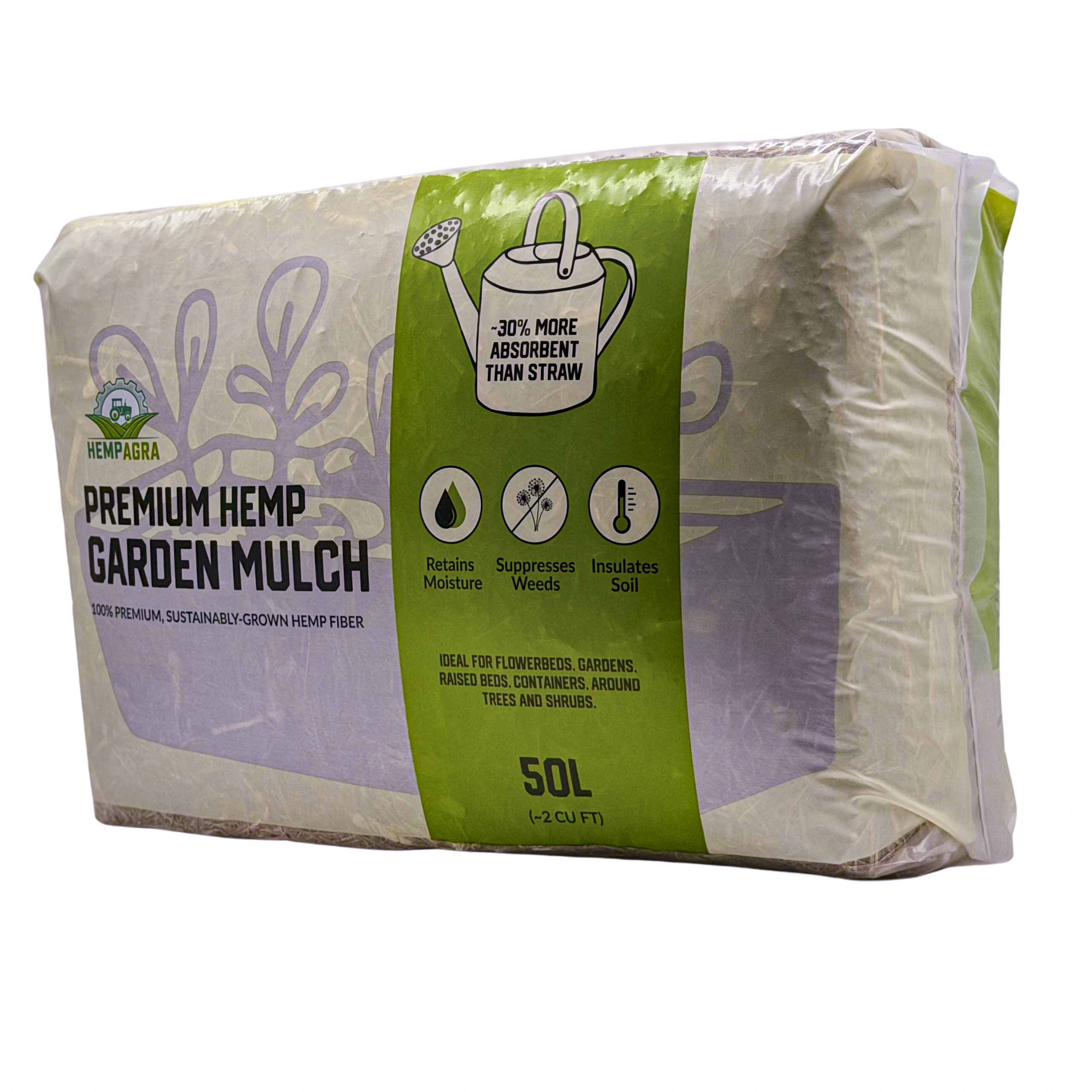 HempAgra Premium Hemp Garden Mulch bag, side