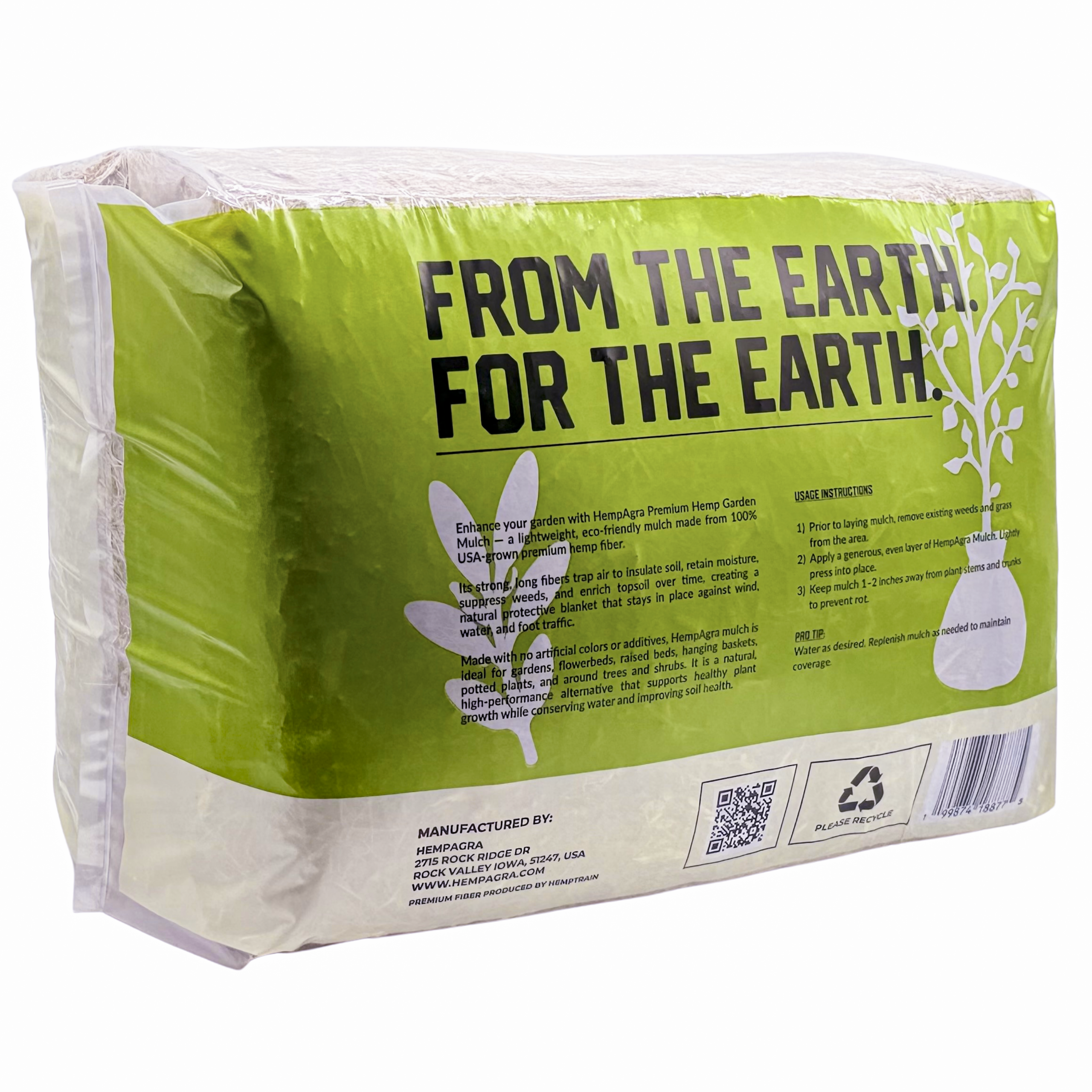 HempAgra Premium Hemp Garden Mulch bag, other side